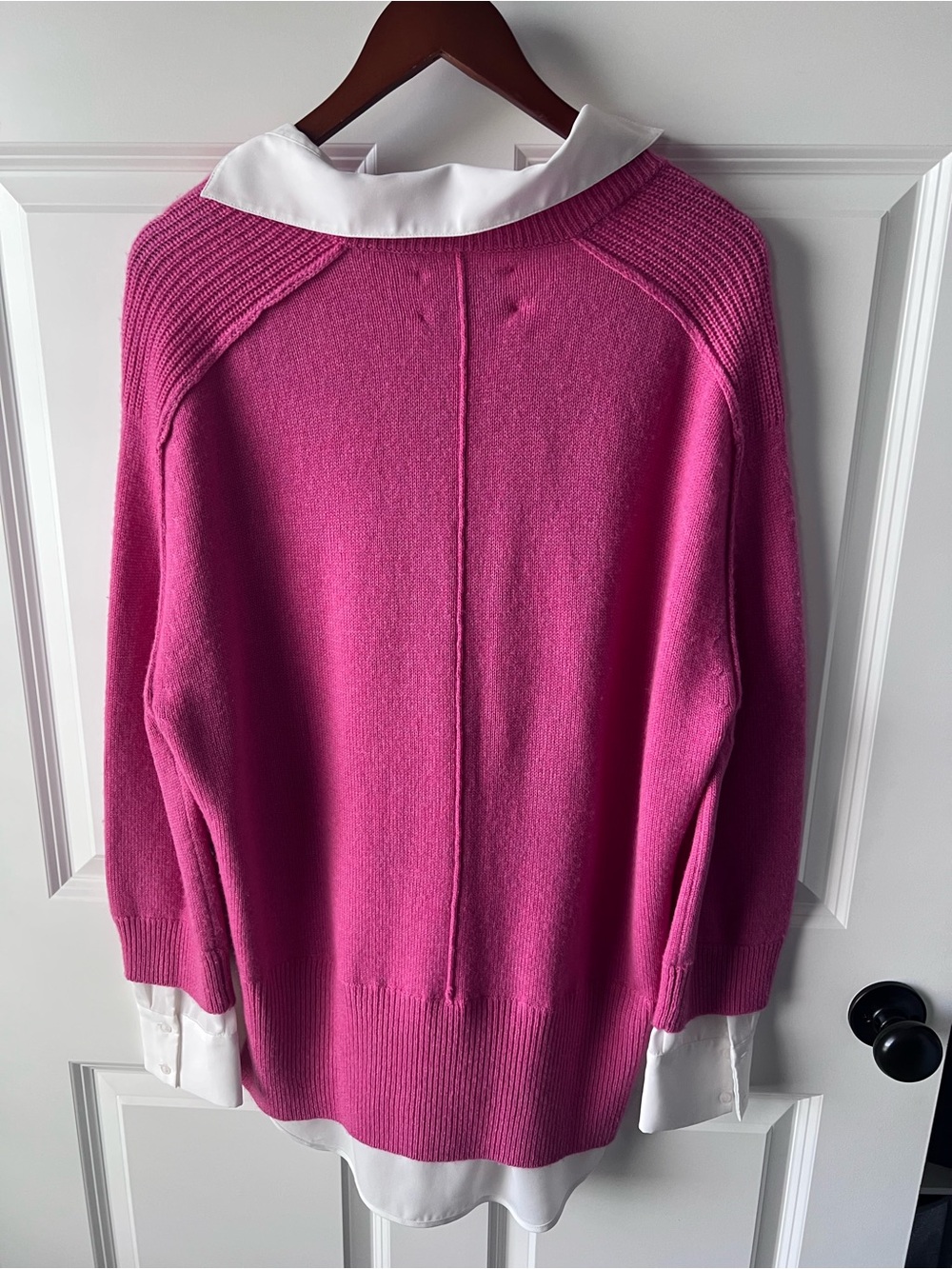 Brochu Walker Pink V-Neck Cashmere Blend Sweater - Picture 5 of 5
